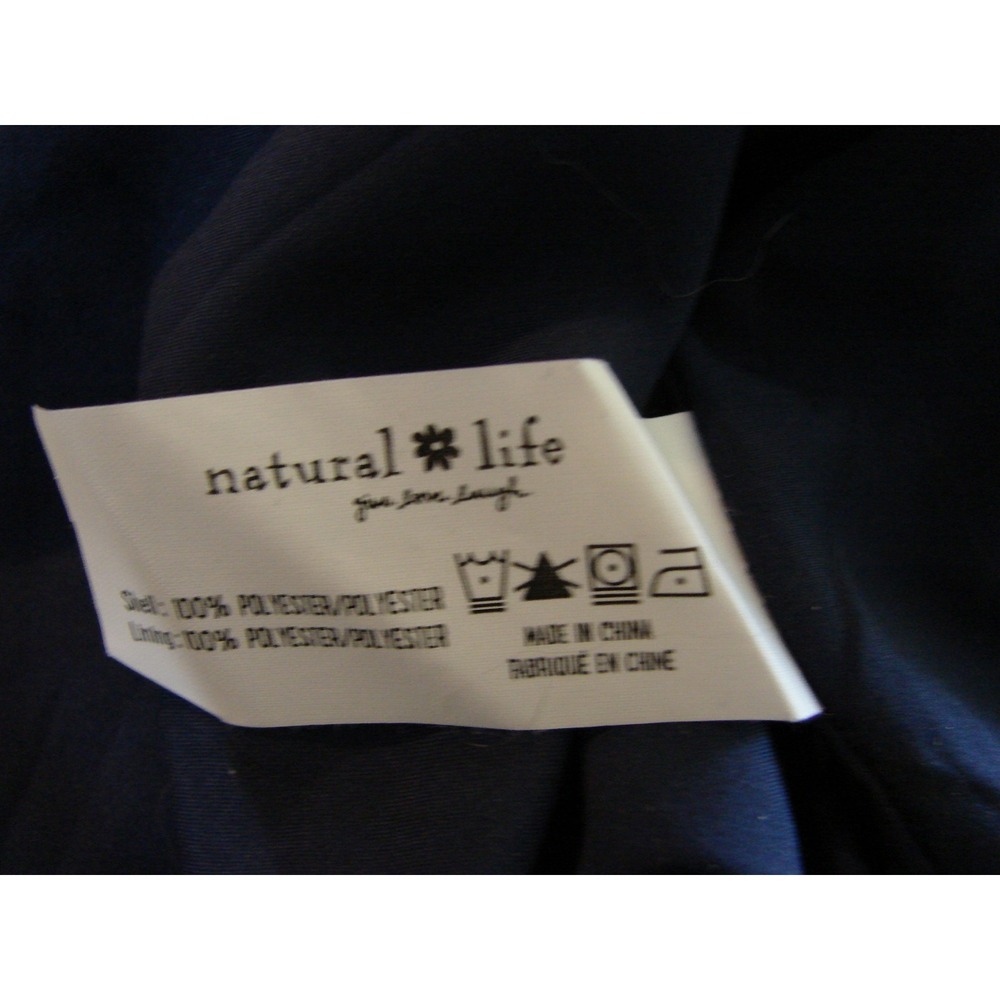 Natural Life Maxi Dress XL Boho Paisley Gold Shimmer Button Front Lined Navy - Picture 7 of 7